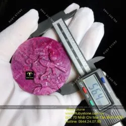 Tác phẩm uyên ương bên hoa đào Ruby Nam Phi, kích thước 56mm - Ảnh 2