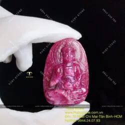 Phật bản mệnh A Di Đà Ruby Nam Phi - tuổi Hợi, kích thước 51mm - Ảnh 7