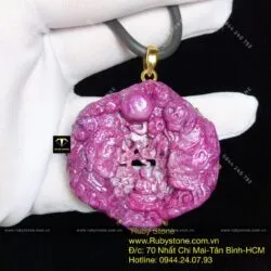 Mặt dây chuyền Thiện-Ác Ruby Nam Phi, vàng 18k - Hình ảnh 11