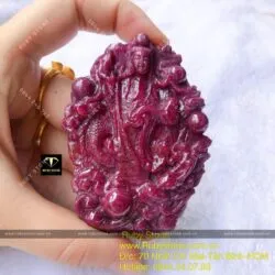 Phật bà quan âm Ruby Nam Phi, kích thước 74x52mm - Hình ảnh 8