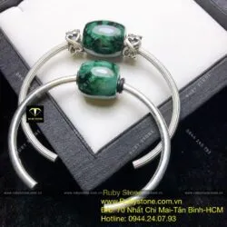 Kiềng bạc lu thống ngọc Cẩm thạch sơn thuỷ (jadeite A) - Hình ảnh 8