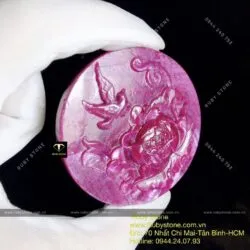 Tác phẩm hoa mẫu đơn khoe sắc Ruby Nam Phi, kích thước 56mm - Hình ảnh 8
