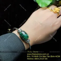 Kiềng tay bạc lu thống ngọc Cẩm thạch sơn thuỷ Kiềng tay bạc lu thống ngọc Cẩm thạch sơn thuỷ