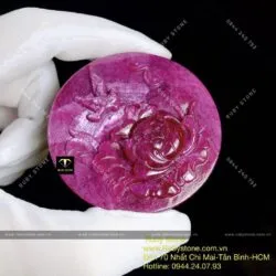 Tác phẩm hoa mẫu đơn khoe sắc Ruby Nam Phi, kích thước 56mm - Hình ảnh 6