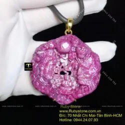 Mặt dây chuyền Thiện-Ác Ruby Nam Phi, vàng 18k - Hình ảnh 12