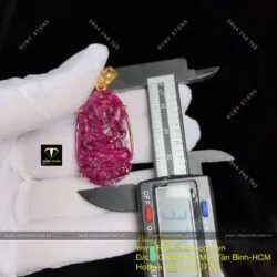 Mặt dây chuyền Đại Thế Chí Bồ Tát Ruby Nam Phi, vàng 18k - Ảnh 3