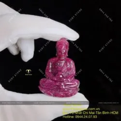 Phật bản mệnh tuổi Hợi - A Di Đà Ruby Nam Phi, KT 44mm - Hình ảnh 5