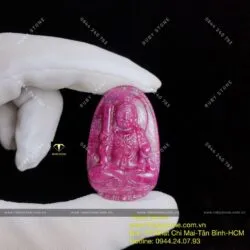 Phật bản mệnh Bất Động Minh Vương Ruby Nam Phi - tuổi Dậu, kích thước 37mm