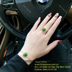 Bộ sản phẩm lắc tay hồ ly, vàng 18k và nhẫn hồ ly, vàng 10k