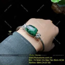 Kiềng tay bạc lu thống ngọc Cẩm thạch sơn thuỷ Kiềng tay bạc lu thống ngọc Cẩm thạch sơn thuỷ