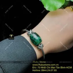 Kiềng tay bạc lu thống ngọc Cẩm thạch sơn thuỷ Kiềng tay bạc lu thống ngọc Cẩm thạch sơn thuỷ