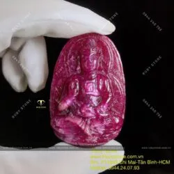 Phật bản mệnh A Di Đà Ruby Nam Phi - tuổi Hợi, kích thước 51mm