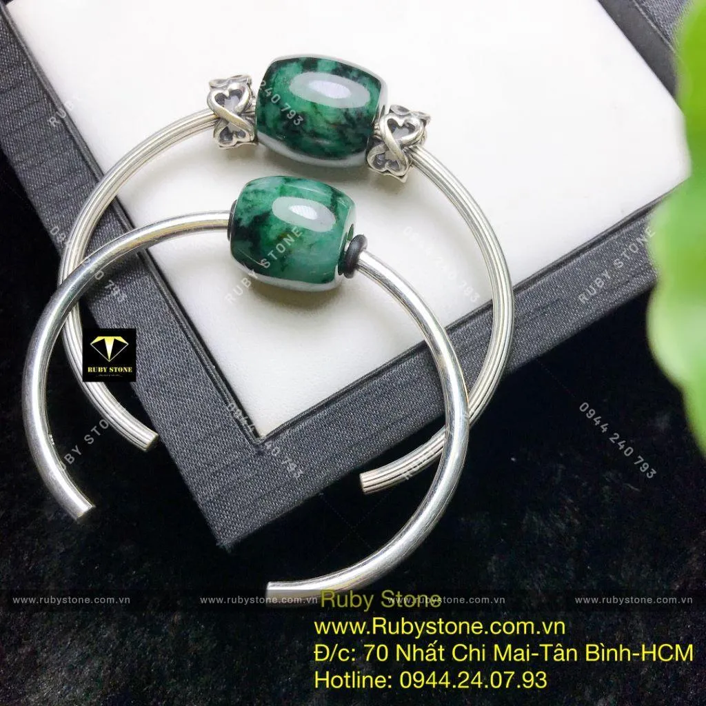 Kiềng tay bạc lu thống ngọc Cẩm thạch sơn thuỷ Kiềng tay bạc lu thống ngọc Cẩm thạch sơn thuỷ - Ảnh 7