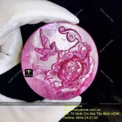 Tác phẩm hoa mẫu đơn khoe sắc Ruby Nam Phi, kích thước 56mm - Hình ảnh 10