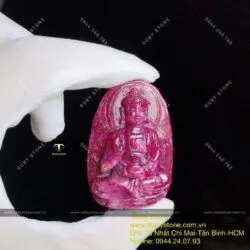Phật bản mệnh A Di Đà Ruby Nam Phi - tuổi Hợi, kích thước 51mm - Ảnh 6