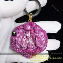 Mặt dây chuyền Thiện-Ác Ruby Nam Phi, vàng 18k - Hình ảnh 8