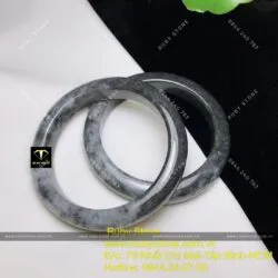 Vòng ngọc cẩm thạch đen trắng (Jadeite A) - Hình ảnh 11