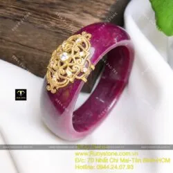 Vòng bản liền Ruby Nam Phi, ni tay 56mm, vàng 18k - Ảnh 16