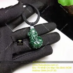 Mặt dây chuyền tỳ hưu Cẩm thạch sơn thuỷ A (jadeite A) - Ảnh 6