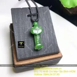 Mặt dây chuyền Gậy như ý ngọc bích Canada, KT 30mm - Hình ảnh 5