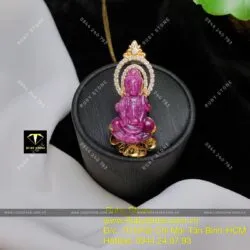 Phật Bà Quan Âm Ruby Nam Phi, KT 38mm, vàng 18k - Hình ảnh 7