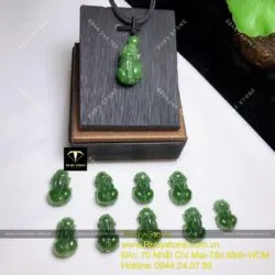 Mặt dây chuyền Tỳ hưu ngọc bích Canada, KT 22mm Mặt dây chuyền Tỳ hưu ngọc bích Canada, KT 22mm