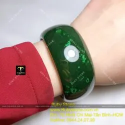 Vòng ngọc bích Canada nguyên khối màu sẫm, bản hẹ 30mm - Hình ảnh 6