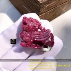 Tỳ hưu Ruby Nam Phi tạc tinh xảo - (Hàng đặt tạc theo yêu cầu) - Hình ảnh 9