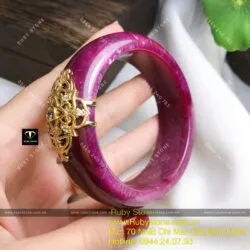 Vòng bản liền Ruby Nam Phi, ni tay 56mm, vàng 18k - Ảnh 7