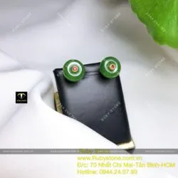 Khuyên tai Đồng điếu nhị đỏ Ngọc Bích, vàng 10k Khuyên tai Đồng điếu nhị đỏ Ngọc Bích, vàng 10k