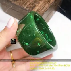 Vòng bản liền Ngọc bích xanh đậm, bản 30mm - Hình ảnh 4
