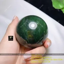 Quả cầu ngọc bích - hoá giải sát khí, may mắn, bình an, ĐK 62mm - Hình ảnh 5