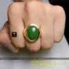 Nhẫn oval nam ngọc bích Canada, vàng 18k