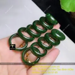 Nhẫn tròn Ngọc bích Canada xanh đậm 6 ly - Hình ảnh 6