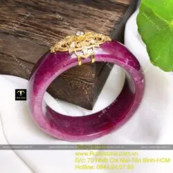 Vòng bản liền Ruby Nam Phi, ni tay 56mm, vàng 18k - Ảnh 19