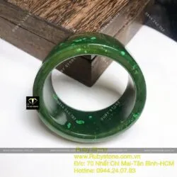 Vòng bản liền Ngọc bích xanh đậm, bản 30mm - Hình ảnh 3