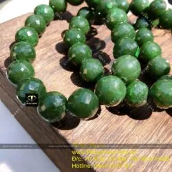 Vòng tay Ngọc bích màu đậm, mài giác 12 ly