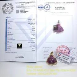 Mặt Phật Di Lặc Ruby Nam Phi, vàng 18k - Ảnh 10