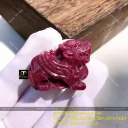 Tỳ hưu Ruby Nam Phi tạc tinh xảo - (Hàng đặt tạc theo yêu cầu) - Hình ảnh 3