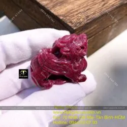 Tỳ hưu Ruby Nam Phi tạc tinh xảo - (Hàng đặt tạc theo yêu cầu) - Hình ảnh 6
