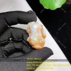 Tỳ hưu cẩm thạch huyết chạm trổ tinh xảo, KT 37mm - Hình ảnh 8
