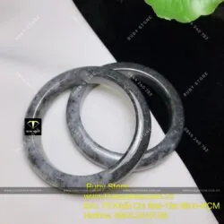 Vòng ngọc cẩm thạch đen trắng (Jadeite A) - Hình ảnh 9