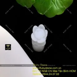 Nhẫn liên hoa (hoa sen) Cẩm thạch bạch ngọc - Hình ảnh 5