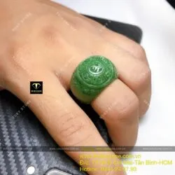 Nhẫn ngọc bích Canada khắc chú “Om mani padme hum” - Hình ảnh 4