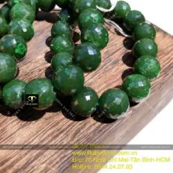 Vòng tay Ngọc bích màu đậm, mài giác 12 ly