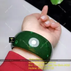 Vòng ngọc bích Canada nguyên khối màu sẫm, bản hẹ 30mm - Hình ảnh 5