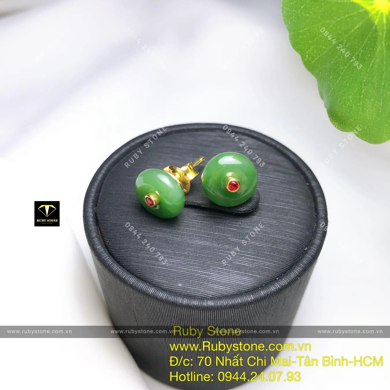 Khuyên tai Đồng điếu nhị đỏ Ngọc Bích, vàng 10k Khuyên tai Đồng điếu nhị đỏ Ngọc Bích, vàng 10k - Ảnh 5