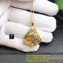 Mặt Phật Di Lặc Ruby Nam Phi, vàng 18k - Ảnh 5