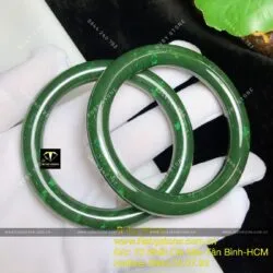 Cặp vòng bản tròn ngọc bích Canada 9 ly - Ảnh 2