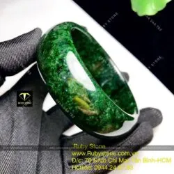 Vòng bản ngọc Cẩm thạch sơn thuỷ xanh đen, bản 21mm Vòng bản ngọc Cẩm thạch sơn thuỷ xanh đen, bản 21mm